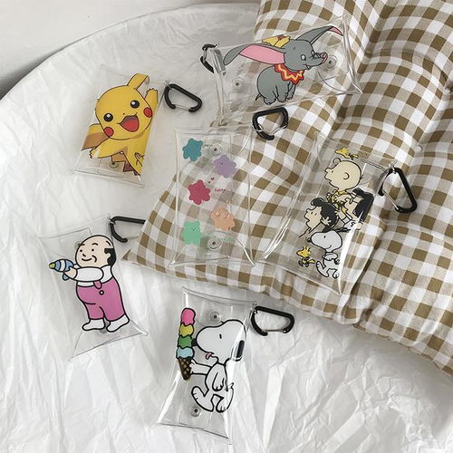 ins卡通史努比查理零钱包女创意透明钥匙包泫雅风口红耳机收纳包
