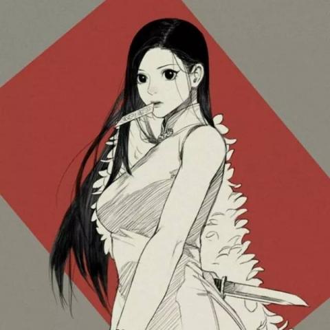 红底情侣头像一男一女动漫快手专用清晰头像尺寸480x480图