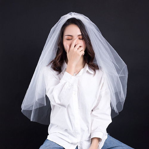 头纱新娘头饰超仙森系白色纱网红拍照道具婚纱女简约网红抖音同款