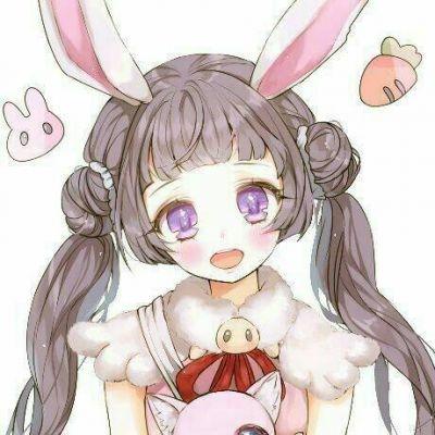 卡通动漫女生小清新头像2019喜欢和你一样甚至融为一体