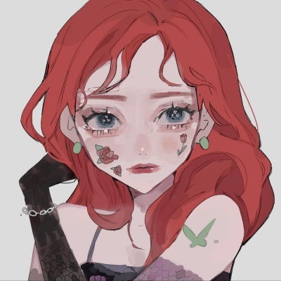 ins风超级好看的个性插画女生头像你比从前快乐了是最好的赞美