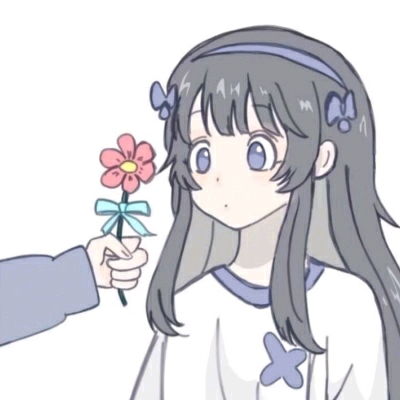 超甜情头中二少年和中二少女手绘风