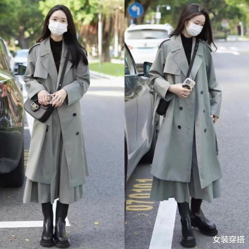 韩国女生太会穿,首尔街拍上演风衣大秀,妆容精致穿出高级感