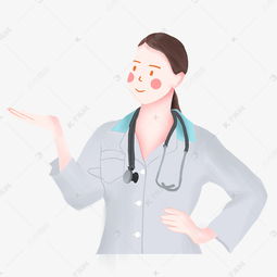 医疗行业戴听诊器的女医生半身像欧风小清新风格素材图片免费下载千库网