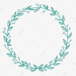 绿色手绘圆形花环标题框装饰素材图片免费下载千库网