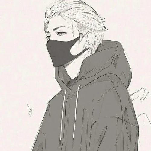 动漫男头手绘插画风小众男生头像