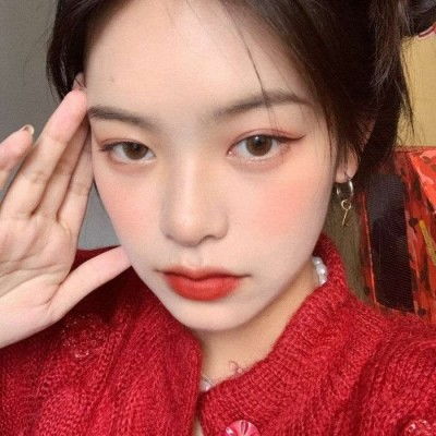 ins超火过年红女生头像