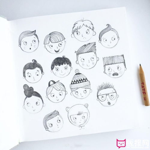 人物简笔画图片大全,各种表情人物头像