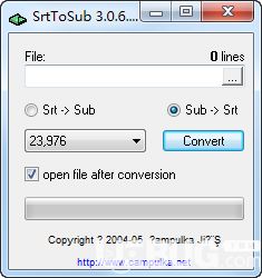 srttosub下载srttosub字幕转换器v3.0.6.31免费版ucbug软件站