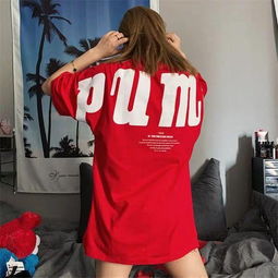 puma彪马短袖t恤女圆领纯棉ins超火嘻哈宽松上衣潮运动休闲情侣装