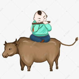 放牛的孩子手绘插画素材图片免费下载高清psd千库网图片编号10080066