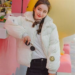 2018新款chic棉衣短款笑脸情侣ulzzang学生面包服羽绒棉服ins女