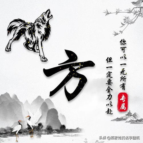 你的微信头像你做主,28个姓氏分享给有缘人,水墨狼腾图