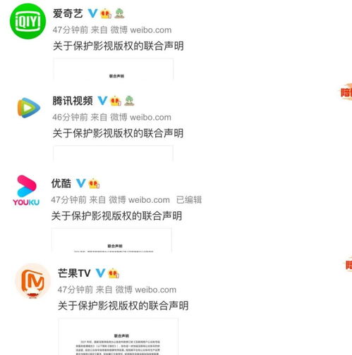 15家协会5大视频平台53家影视公司联合发布短视频平台侵权声明
