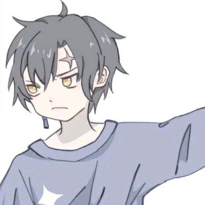 超甜情头中二少年和中二少女手绘风