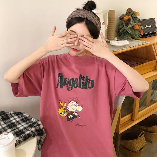 古着港味少女感ins短袖t恤女宽松2020韩版bf慵懒风半袖蹦迪上衣服