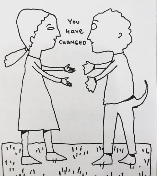 ins简笔画头像插画