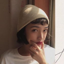 波波头短发发型图片短发妹子可咸可甜唯美头像