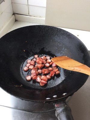 快手豆芽炒腊肠的做法步骤图,怎么做好吃