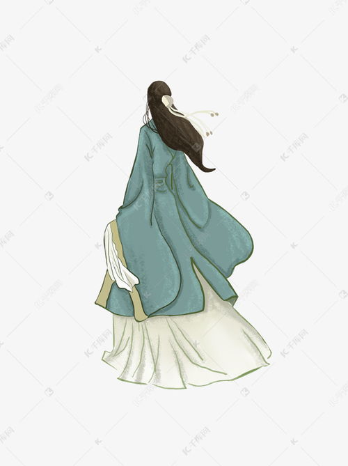 古风优美女子人物背影设计可商用元素素材图片免费下载千库网